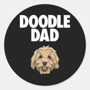 Pegatina Redonda Goldendoodle Dad Doodle Dad Golden Doodle Doodle