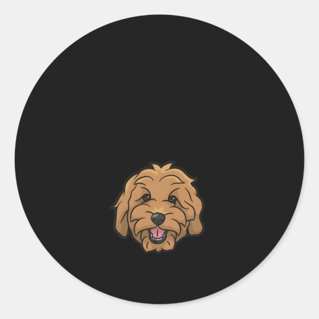 Pegatina Redonda Goldendoodle Mom Doodle Mama Golden Doodle (Anverso)