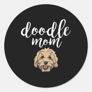 Pegatina Redonda Goldendoodle Mom Doodle Mom