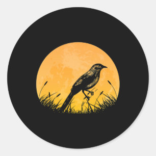 Pegatina Redonda Goldfinch Easy Halloween Set Passerine Moon Cos