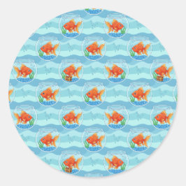 Pegatina Redonda Goldfish Party Stickers