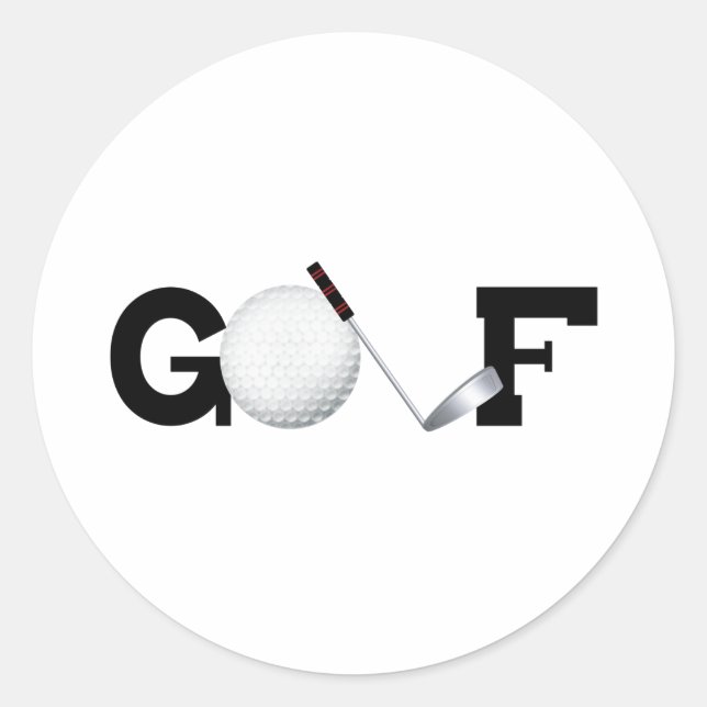 Pegatina Redonda Golf (Anverso)
