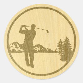 Pegatina Redonda Golf
