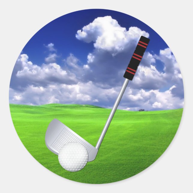 Pegatina Redonda Golf (Anverso)