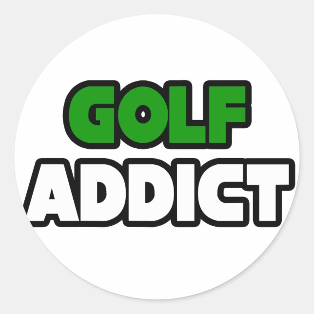 Pegatina Redonda Golf Addict (Anverso)