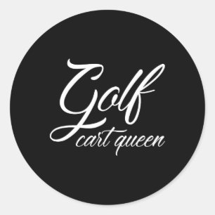 Pegatina Redonda Golf Carro Reina Golf Female Golfer