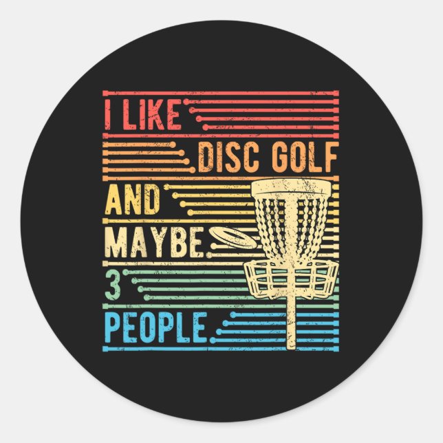 Pegatina Redonda Golf con Disco _3 (Anverso)