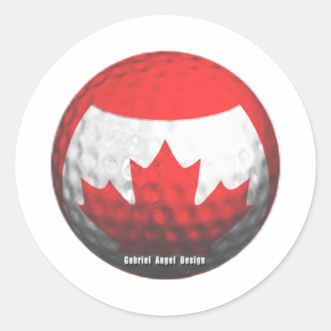 Pegatina Redonda Golf de Canadá (Anverso)