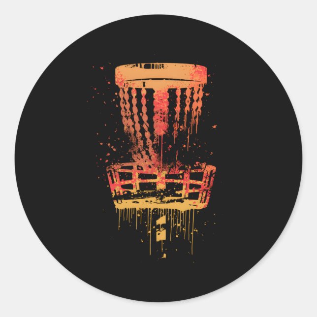 Pegatina Redonda Golf de disco Frolf Frisbee Golf (Anverso)