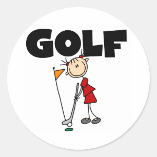 Pegatina Redonda GOLF de los chicas