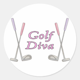 Pegatina Redonda Golf Diva