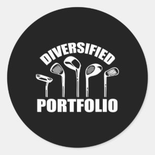 Pegatina Redonda Golf Diversificado Cartera Funny Business Entrepre