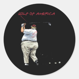 Pegatina Redonda Golf Divertido De América Donald Trump México Juga