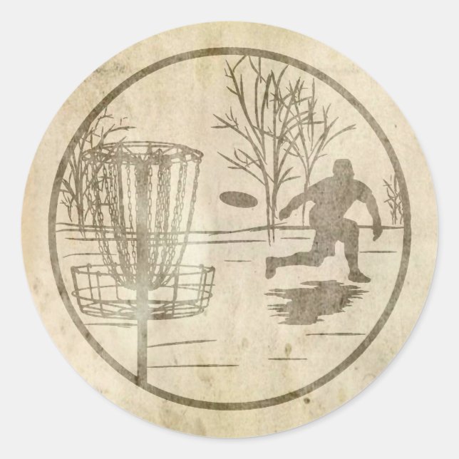 Pegatina Redonda Golf en disco (Anverso)