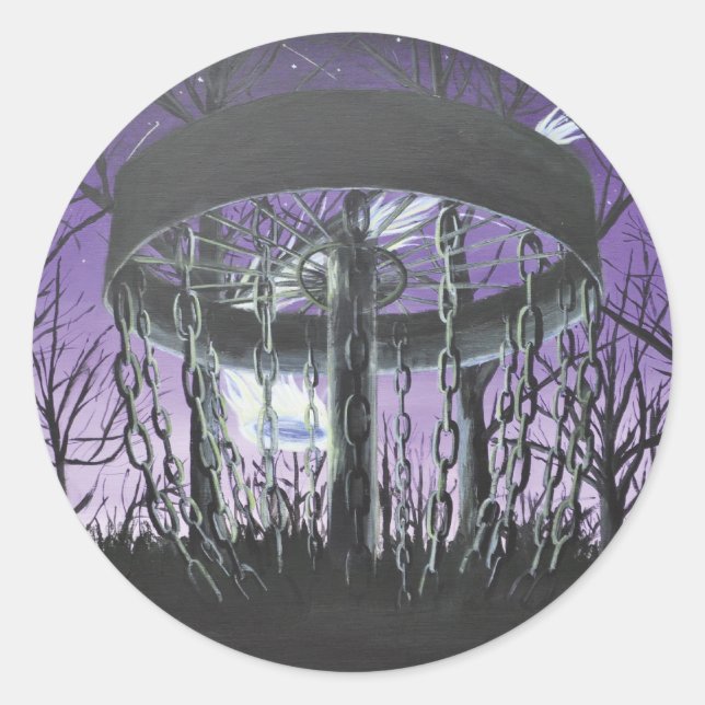 Pegatina Redonda golf en disco (Anverso)