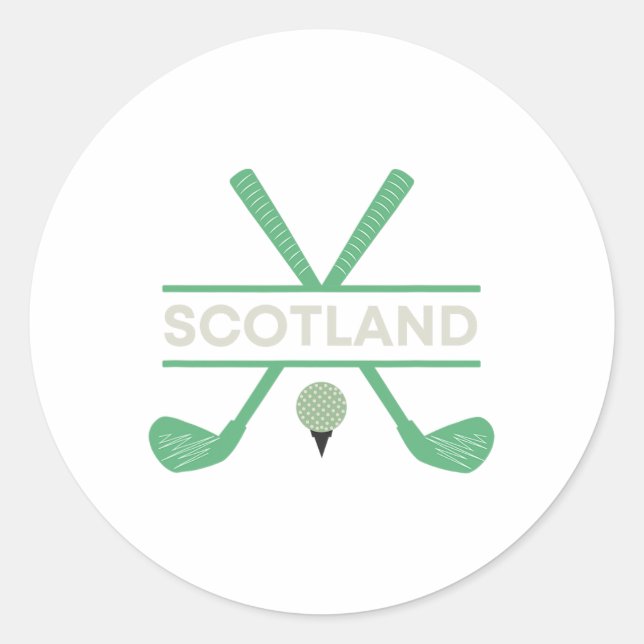 Pegatina Redonda Golf En Escocia (Anverso)