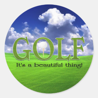 Pegatina Redonda Golf Es algo hermoso