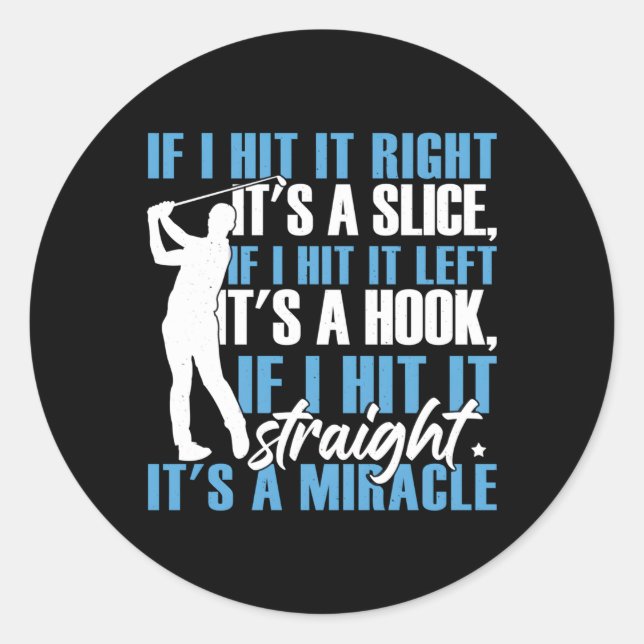 Pegatina Redonda Golf Fathers Day Golfer (Anverso)