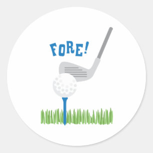 Pegatina Redonda Golf Fore