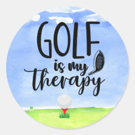 Pegatina Redonda Golf Gracioso decir para el golfista Classic Round