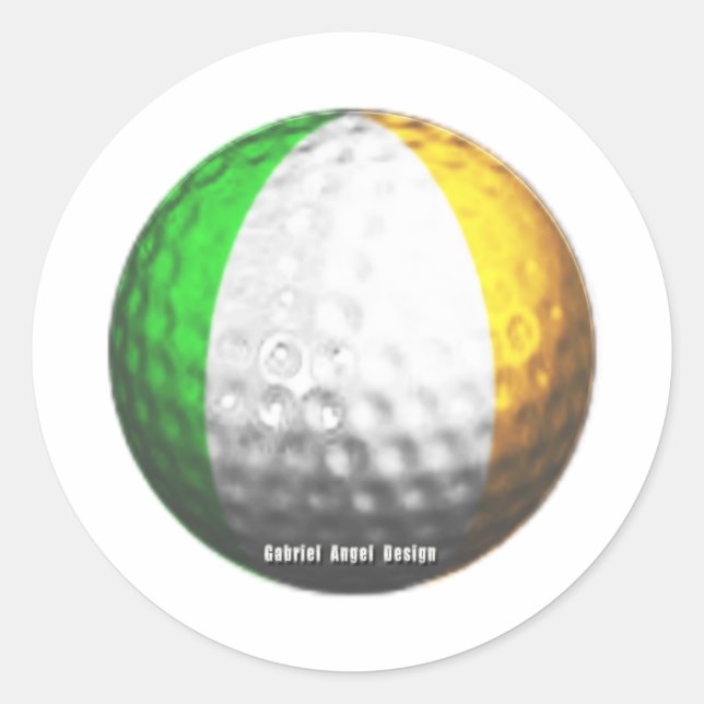 Pegatina Redonda Golf irlandés (Anverso)