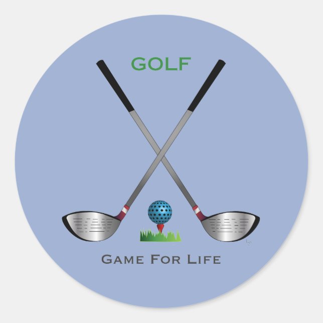 Pegatina Redonda GOLF - Juego para la vida (Anverso)