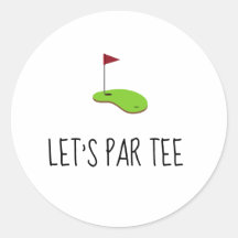 Golf Let's Par tee con bandera de golf en blanco v