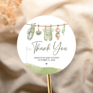 Pegatina Redonda Golf Little Putter Baby Shower