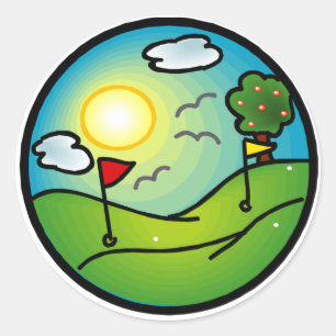 Pegatina Redonda Golf Lover