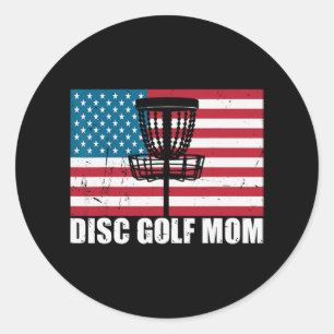 Pegatina Redonda Golf Mom Usa American Flag Día de la Madre Gift 4O