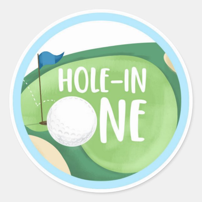 Pegatina Redonda Golf Par-Tee Cupcake Boy Cumpleaños Hole (Anverso)