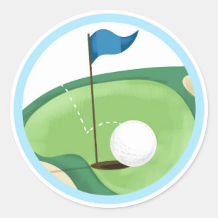 Pegatina Redonda Golf Par-Tee Cupcake Topper Boy Birthday Favor