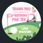 Pegatina Redonda Golf Par-Tee Cupcake Topper Boy Birthday Favor<br><div class="desc">(H) Su propio perfecto Gracias Pegatina,  Cupcake Topper,  Favorito Tag y Sello para sobres! Tema del Fiesta de golf.</div>