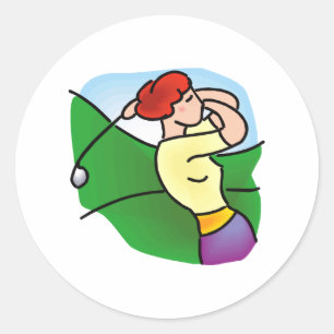 Pegatina Redonda Golf para mujer