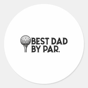 Pegatina Redonda Golf para papá Mejor Papá Por El Golf del Día del 