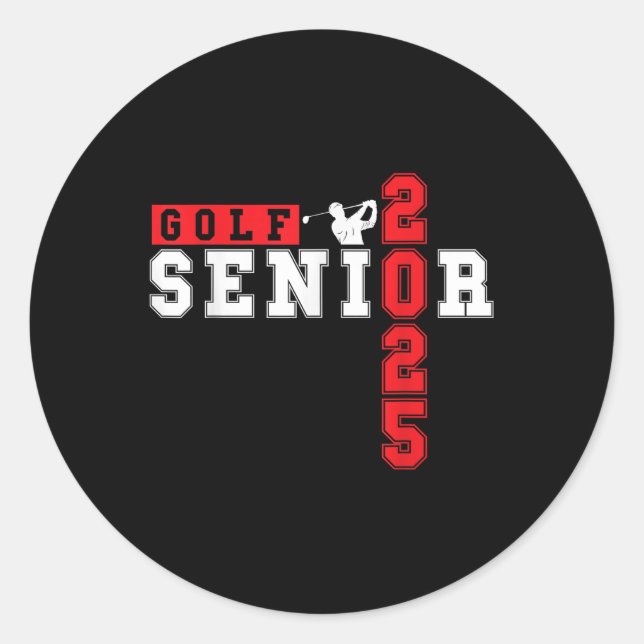Pegatina Redonda Golf Senior Night Senior Senior 2025 Graduación 9 (Anverso)
