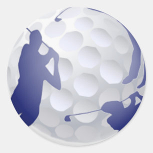 Pegatina Redonda Golf, Sport Hobby Custom Name
