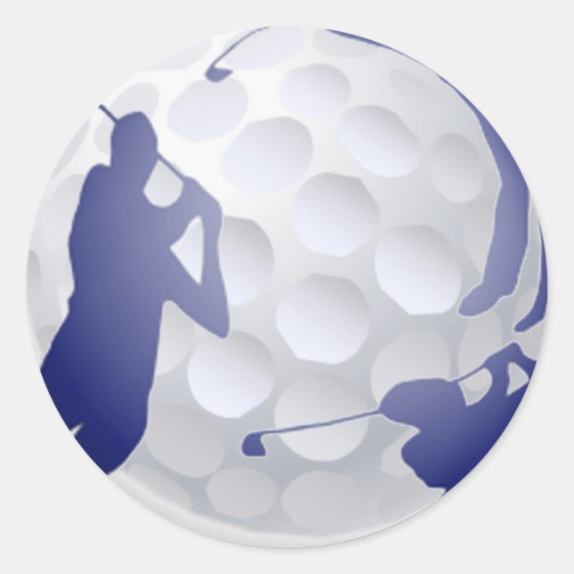 Pegatina Redonda Golf, Sport Hobby Custom Name (Anverso)