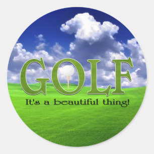 Pegatina Redonda Golf su una cosa hermosa