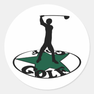 Pegatina Redonda Golf: un juego maravilloso