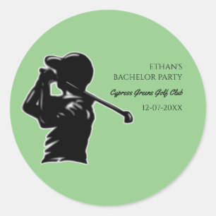 Pegatina Redonda Golfer Bacheler Party Golf trip-up Classic Stylish