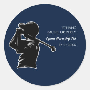 Pegatina Redonda Golfer Bacheler Party Golf trip-up Classic Stylish