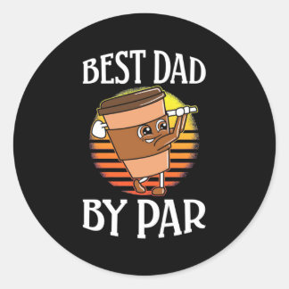 Pegatina Redonda Golfer Best Dad By Par