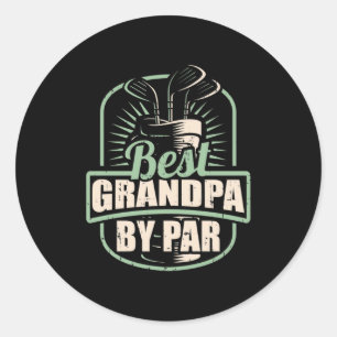 Pegatina Redonda Golfer Best Grandpa By Par