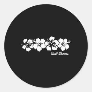 Pegatina Redonda Golfo de Alabyma Hibiscus Chicas de Flores