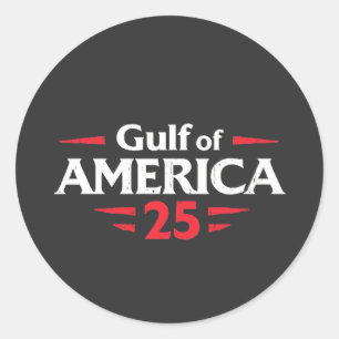 Pegatina Redonda Golfo de América Patriótico Americano Trump Bander