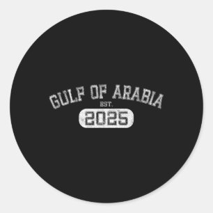 Pegatina Redonda Golfo De Arabia Este 2025 Trump Divertido del Golf