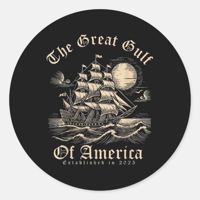 Pegatina Redonda Golfo De Estados Unidos (Anverso)