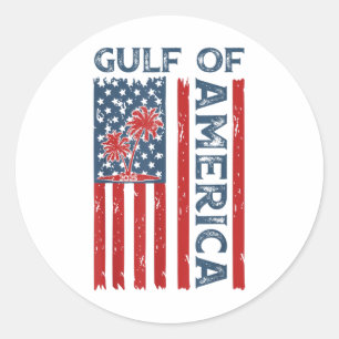 Pegatina Redonda Golfo De Estados Unidos América Este 2025 Divertid