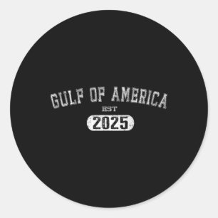 Pegatina Redonda Golfo De Estados Unidos Est 2025 Retro Vintage Usa